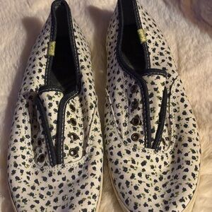 Keds White with Blue Flowers With Green Petals Sneakers Casual Comfort